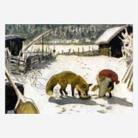 Tomte füttert den Fuchs (H. Wiberg)