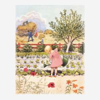 Postkarte „Mädchen bei der Gartenarbeit“...
