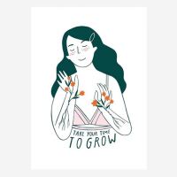 Postkarte „Take your Time to Grow von Christina Jachow