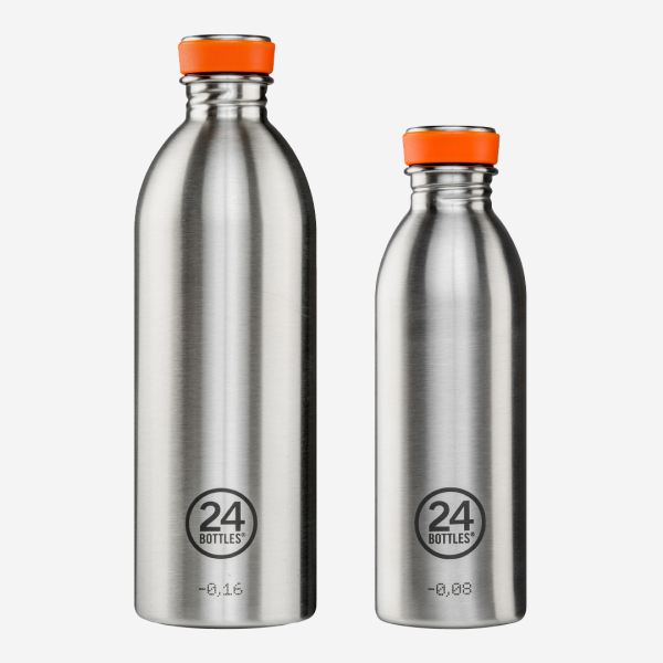 Trinkflasche Edelstahl Brushed Steel