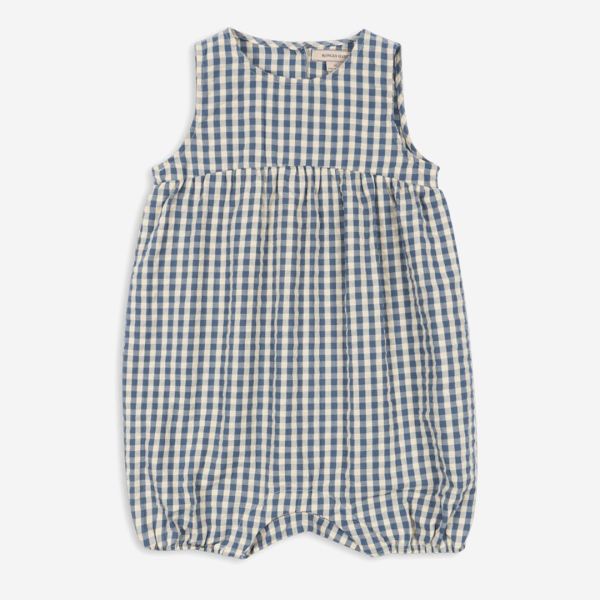 Baby Romper Kim Bio-Baumwolle blue check