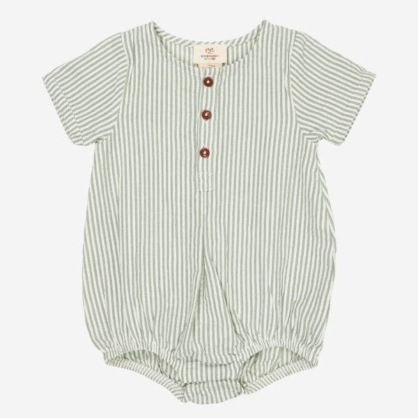 Seersucker Romper Stripe green